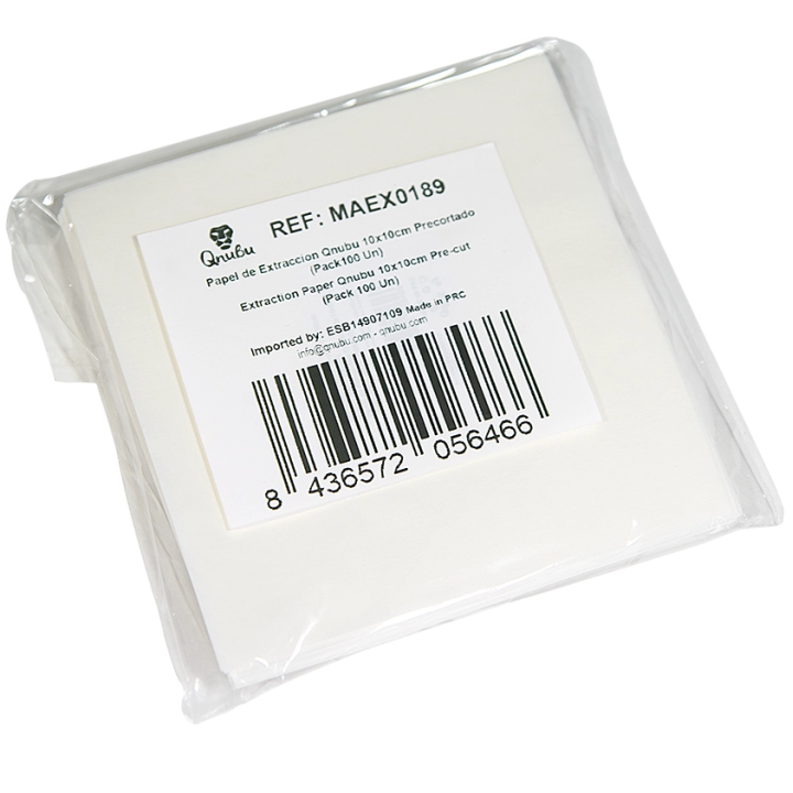 Qnubu Extraction Paper 10x10cm Precut (Pack 100Und)