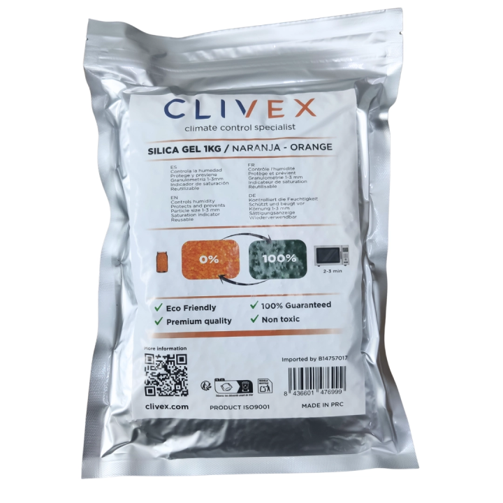 Clivex Gel de Silice Naranja 1-3 mm (Control de Humedad) 1Kg