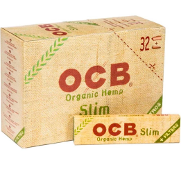 OCB Organic Hemp Slim Smoking Paper + Tips (Box 32Und)