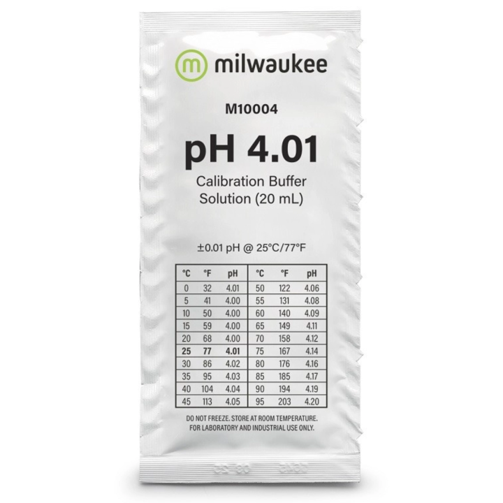 Milwaukee pH 4.01 Calibration Solution (Box of 500 x 20 ml Sachets)