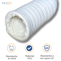 Clivex White PVC Duct 127mm (3m)