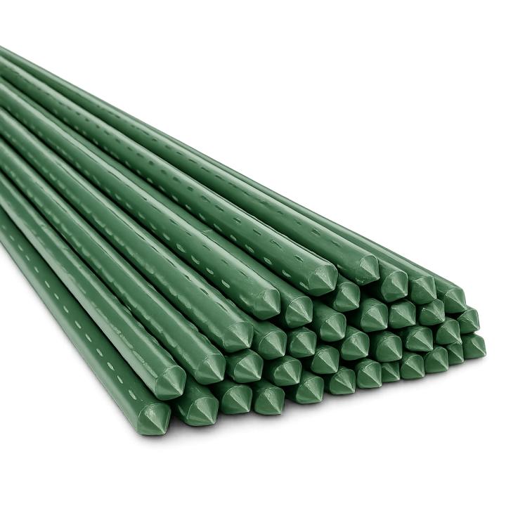 Meliflor Hollow Green Plastic-Coated Metal Plant Stake (100 pcs)
