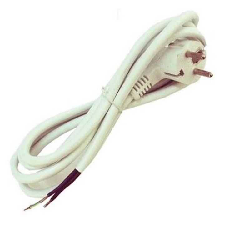 White Cable + Injected Plug 3x1.5mm 2m