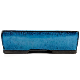 Blue Rectangular Enameled Pot 20 x 14.5 x 6 cm