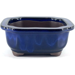 Blue Rectangular Enameled Pot 30 x 25 x 10 cm